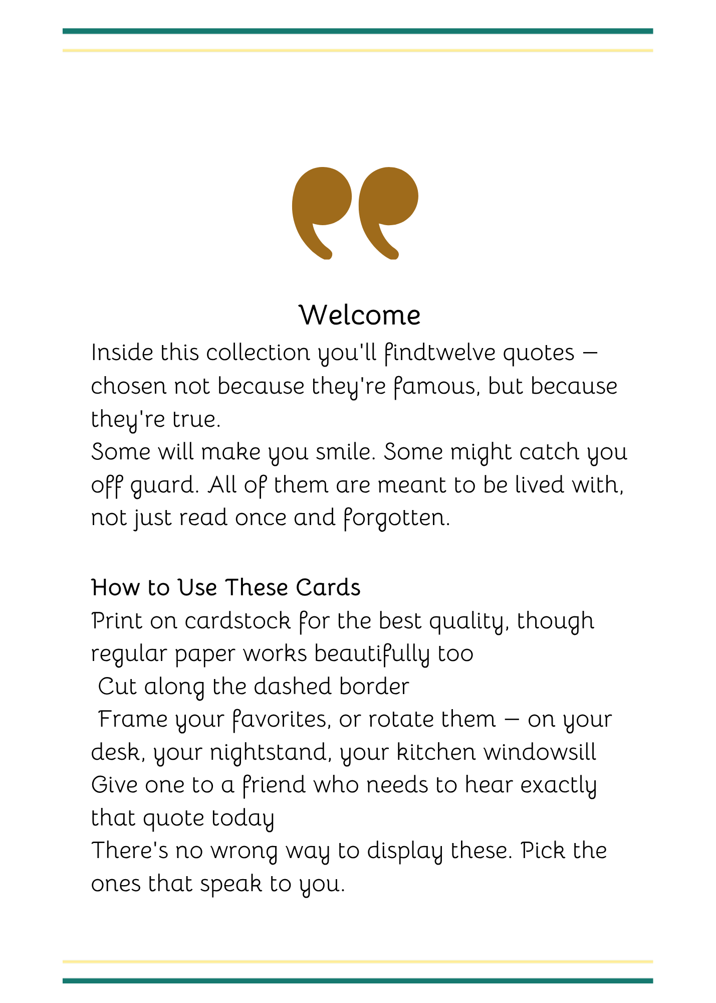 Frameable Quote Cards – Inspirational Wisdom for Seniors (4x6, 5x7) (Instant Download)