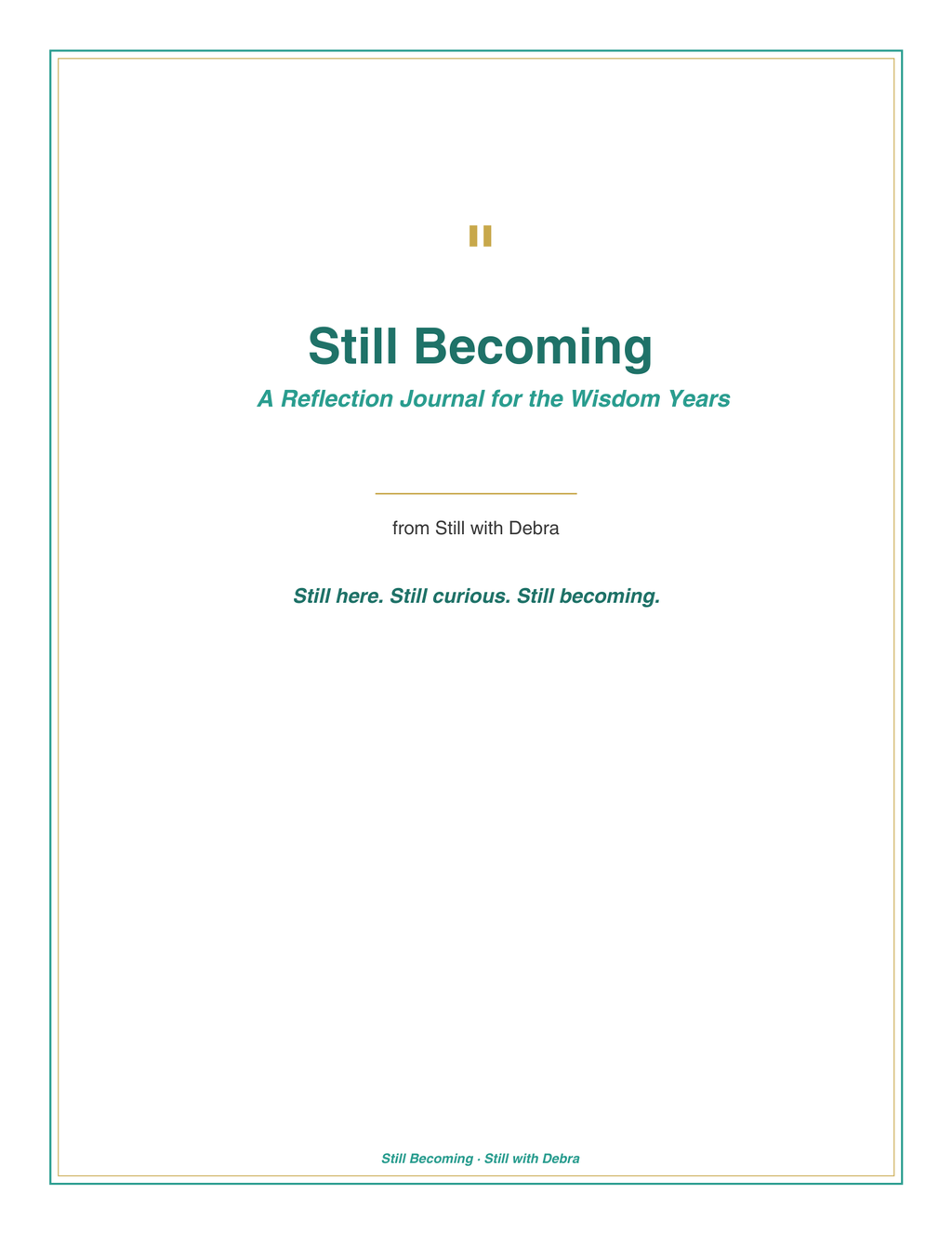 Still Becoming Reflection Journal – Guided Prompts for Seniors (Digital PDF Download)