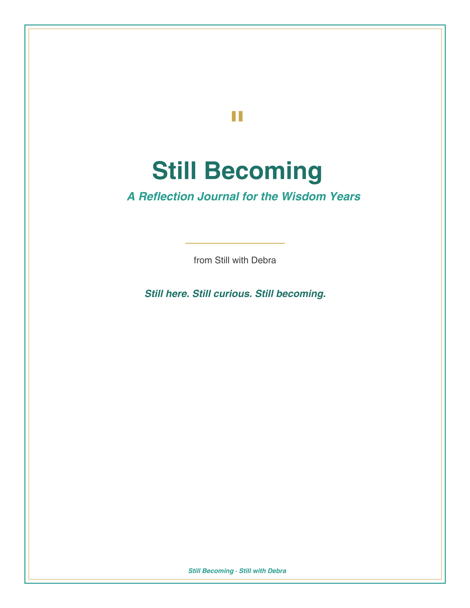 Still Becoming Reflection Journal – Guided Prompts for Seniors (Digital PDF Download)