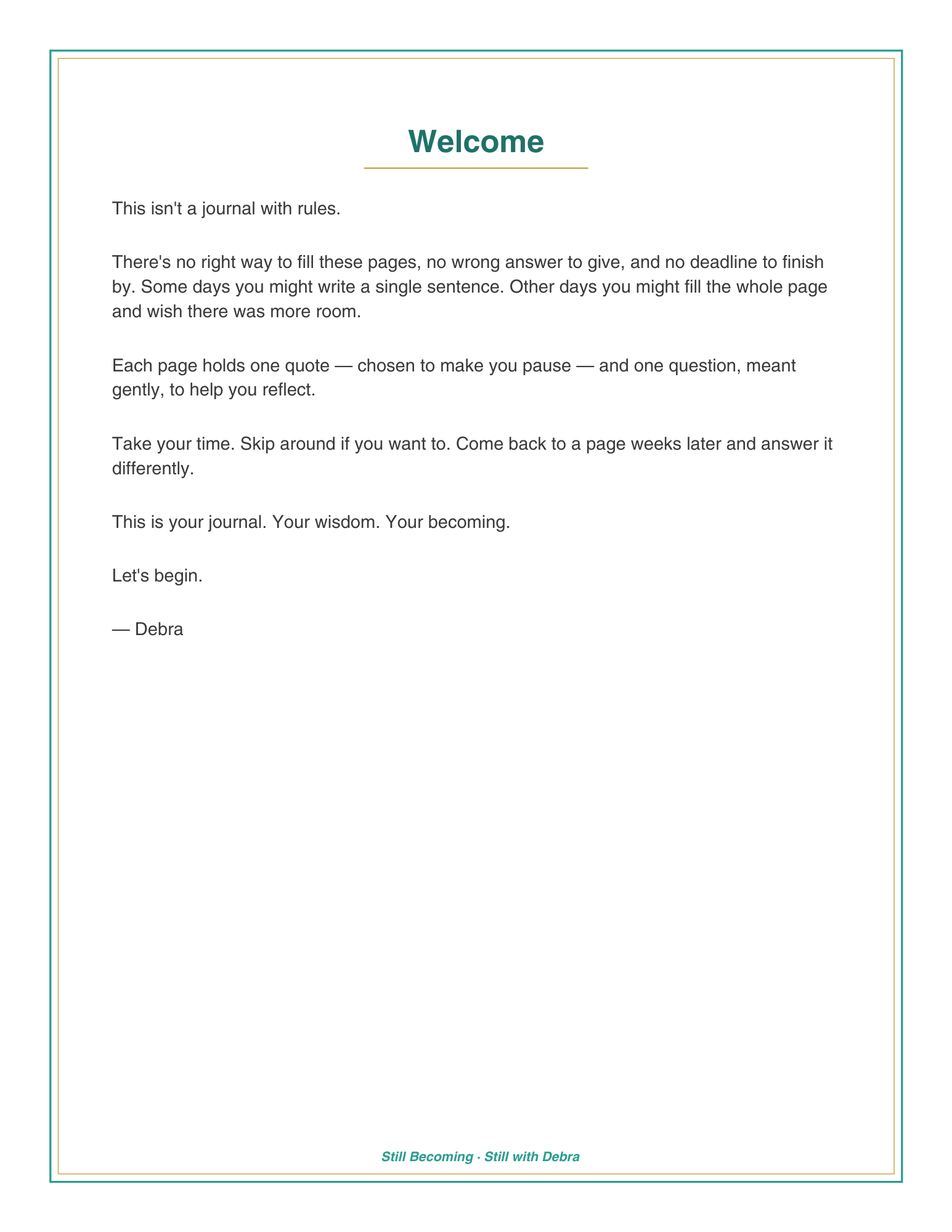 Still Becoming Reflection Journal – Guided Prompts for Seniors (Digital PDF Download)