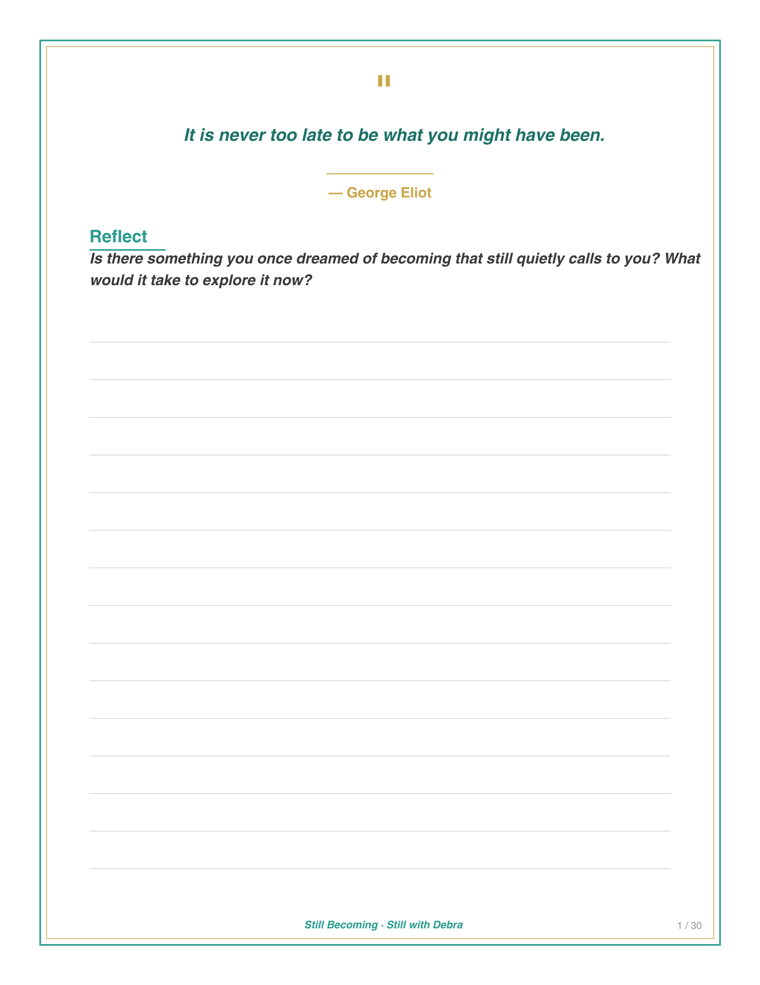 Still Becoming Reflection Journal – Guided Prompts for Seniors (Digital PDF Download)