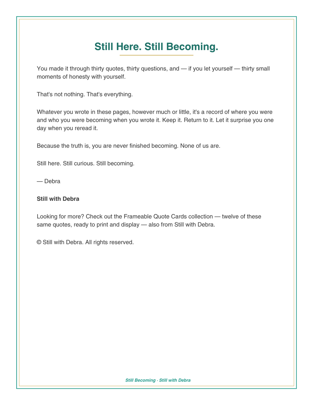 Still Becoming Reflection Journal – Guided Prompts for Seniors (Digital PDF Download)